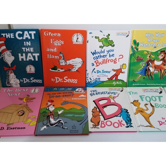 Lot 8 Dr. Seuss Beginner Books Bright & Early Cat Hat Library Children Hardcover - Picture 1 of 13